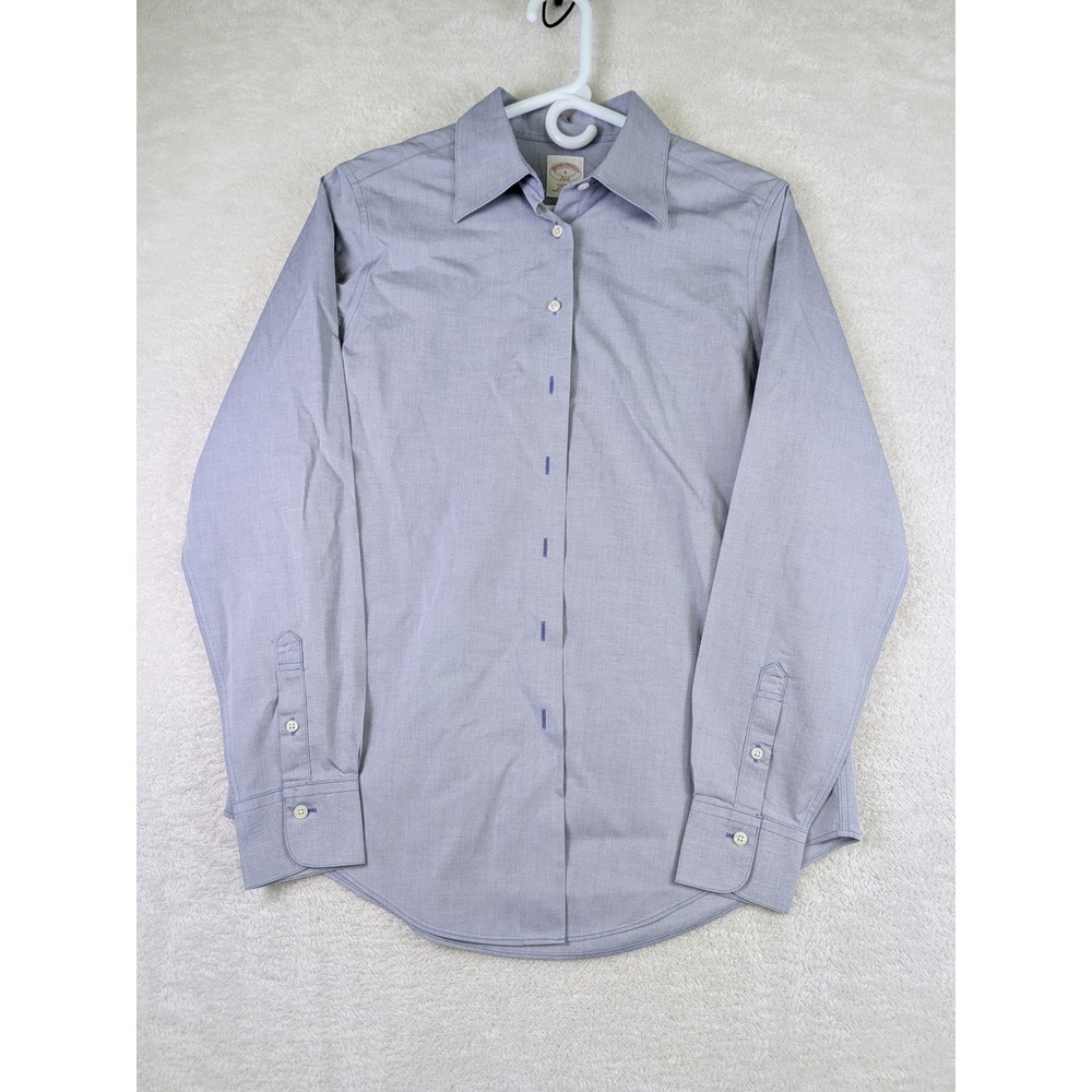 Brooks Brothers 346 Womens Blue Non-Iron Cotton Button Down Shirt Size 6